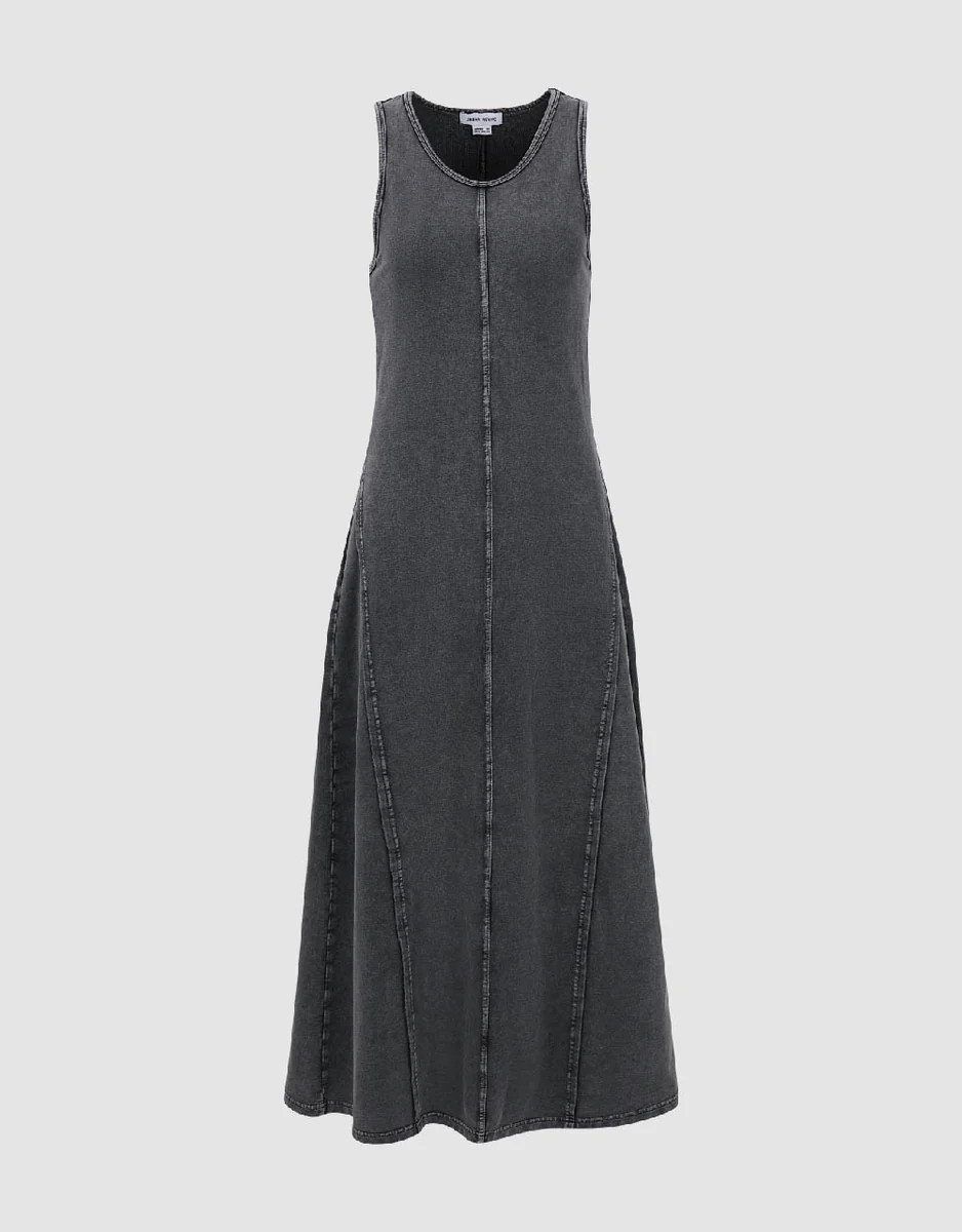 Sleeveless U Neck A-Line Dress | Urban Revivo