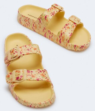 Floral Double-Strap Slide Sandal | Aeropostale
