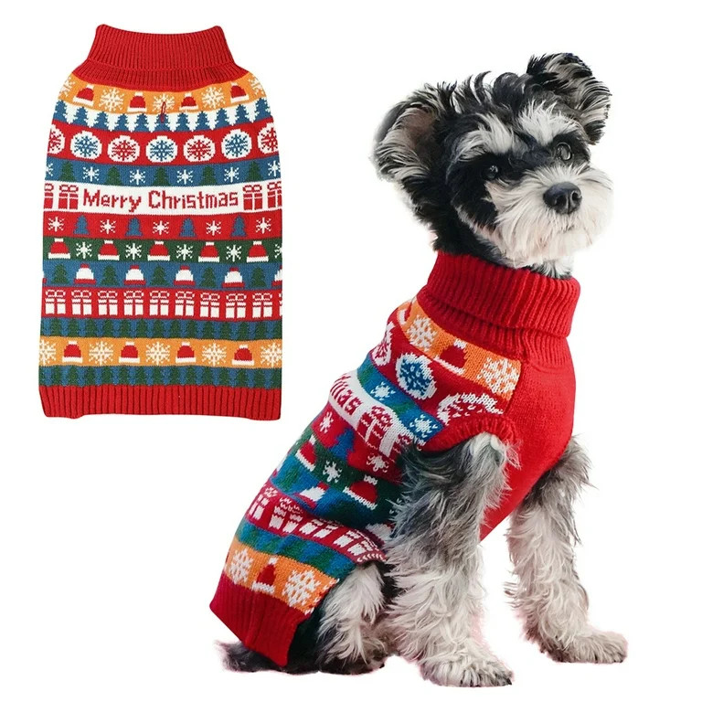 Dog Christmas Sweater Xmas Pet Clothes Costume Holiday Puppy Jumpers Outfits New Year Gifts for S... | Walmart (US)