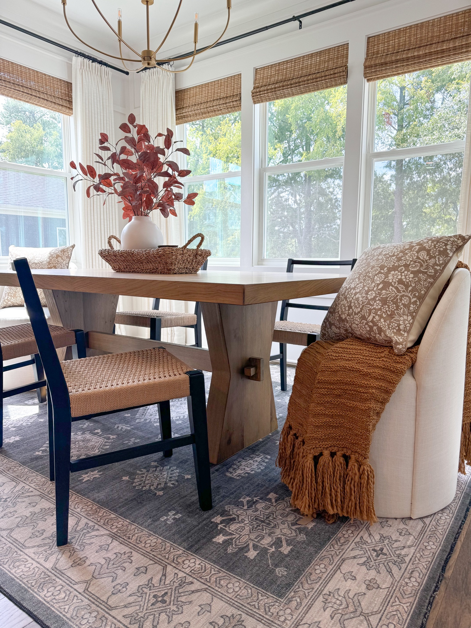 Fall Dining Nook Views 

Eat in kitchen, Dining nook, dining room, dining table, affordable dining table, dining rug, modern organic table,
Modern organic dining, kitchen table, dining chairs, woven chairs, Ashley furniture 

#LTKSeasonal #LTKStyleTip #LTKHome