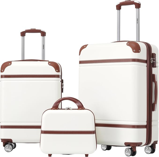 Merax Luggage Set 2 Piece Suitcase Set with Cosmetic Case Expandable Spinner Wheels Vintage Lugga... | Amazon (US)