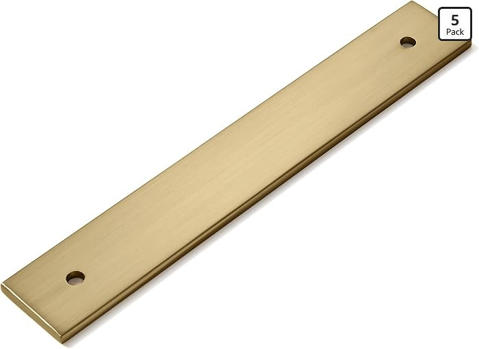 5 Pack 6" Square Backplate 5" 128mm Center-Center, Champagne Bronze Backplate for Pulls | Amazon (US)