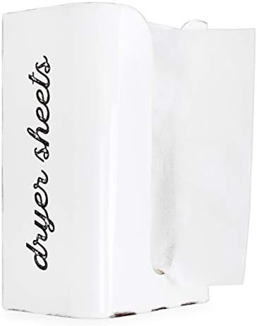 AuldHome Dryer Sheet Dispenser; Rustic Distressed Style White Fabric Softener Sheet Holder for La... | Amazon (US)