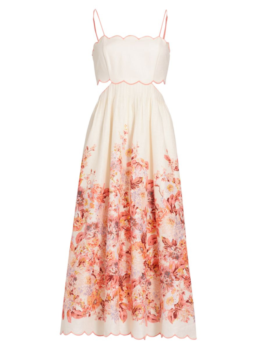 Devi Scalloped Cut-Out Midi-Dress | Saks Fifth Avenue