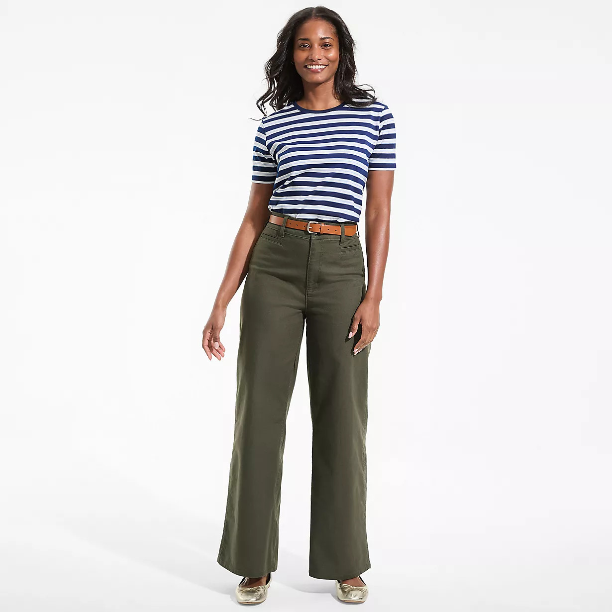 Women's Stretch Canvas High Rise Wide Leg Pants | Lands' End (US)