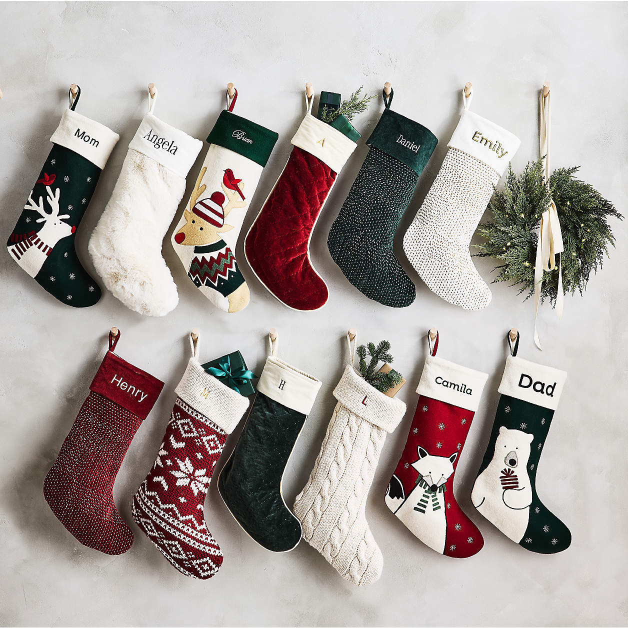 Arctic Ivory Textured Faux Fur Christmas Stocking | Crate & Barrel | Crate & Barrel