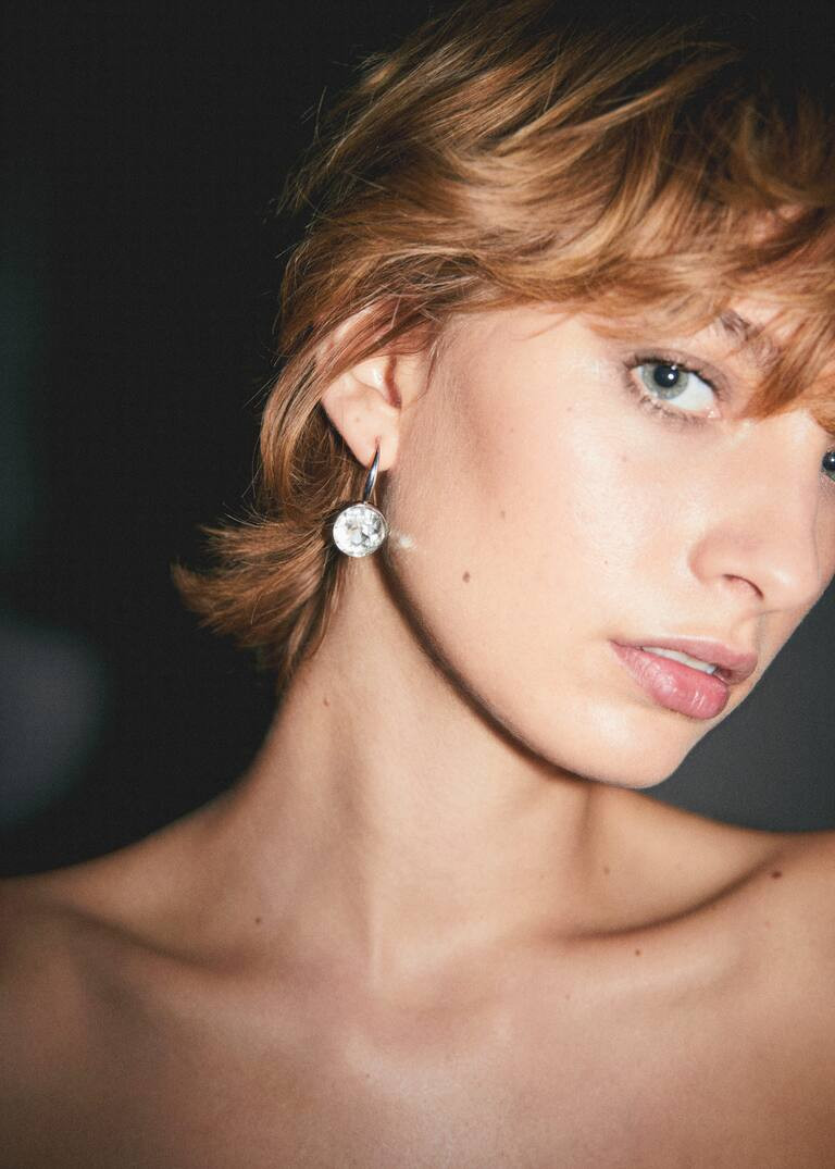 Faceted crystal earrings -  Women | Mango USA | MANGO (US)