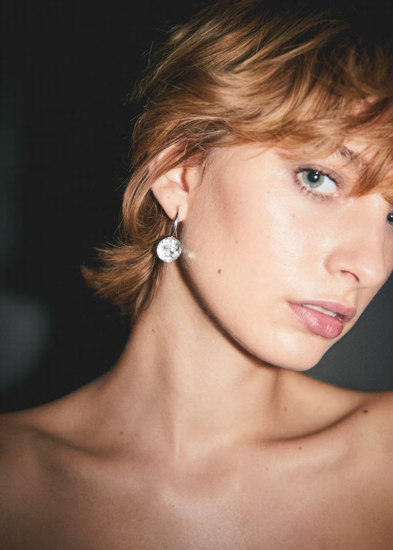 Faceted crystal earrings -  Women | Mango USA | MANGO (US)