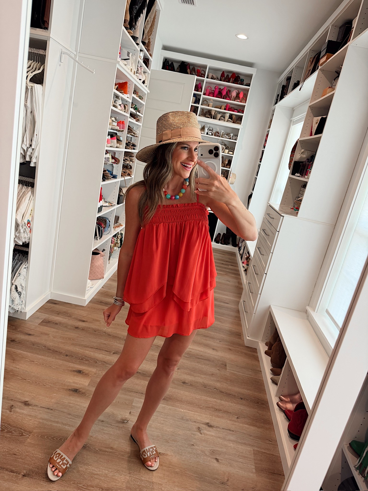 In a small set, necklace, sandals, hat and accessories - fits tts.

#LTKgrwm #LTKootd #LTKSeasonal