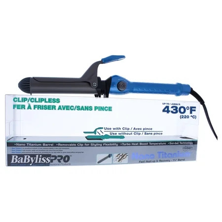 BaBylissPRO Nano Titanium Clip-Clipless Curling Iron - Model BABNT5125CSC - Blue - 1.25 Inch Curling | Walmart (US)