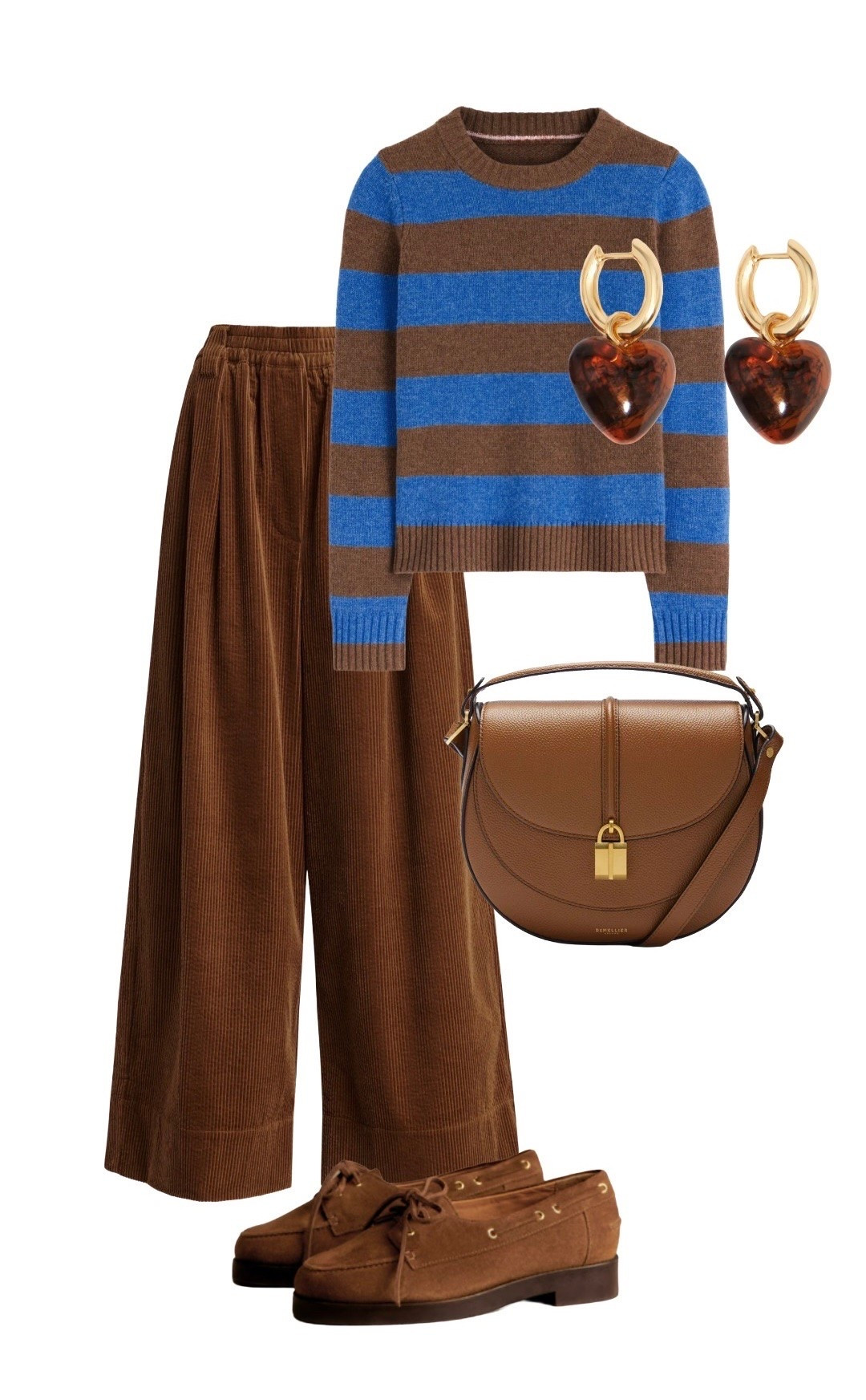 This is such a cool autumn look! I can’t resist stripes and cord 💙🤎💙 

Stripe Brown & Blue Sweater - NEW at Boden

Brown Corduroy Wide Leg Trousers - NEW at Essentiel Antwerp 

Siena Saddle Bag in Tan Grain Leather - Demellier London

Caroline Suede Loafers - NEW at Sezane Paris 

Brown Resin Heart Gold Hoop Earrings - Bimba Y Lola (not on LTK)

#LTKstyletip #LTKFashionMonth #LTKbag #LTKshoes #LTKluxury

#LTKuk #LTKautumn #LTKeurope