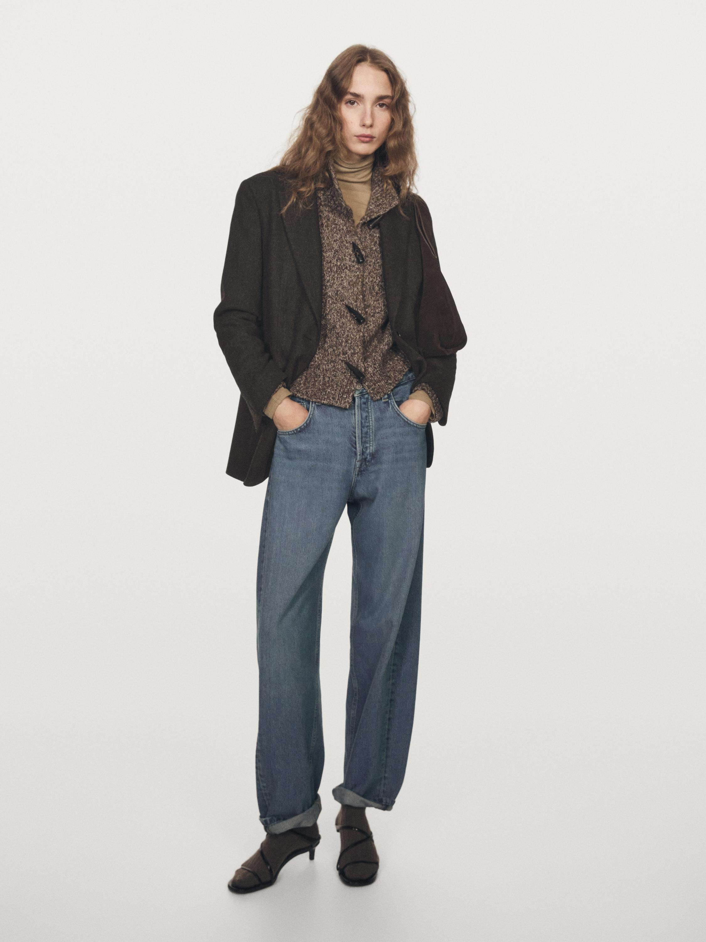 Sakko mit Revers aus 100% Wollflanell | Massimo Dutti DE
