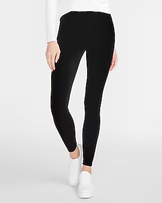 High Waisted Velvet Ankle Leggings | Express