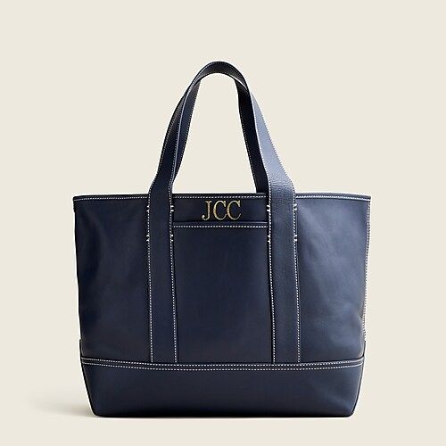 Medium Montauk tote in leather | J.Crew US