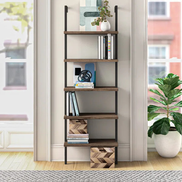 Zachary 72" H x 24" W Metal Ladder Bookcase | Wayfair North America