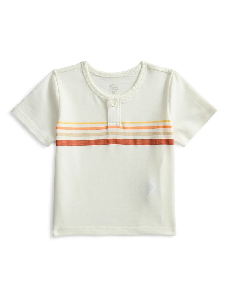 Wonder Nation Baby Boys Henley Tee with Short Sleeves, Sizes 0M-24M | Walmart (US)