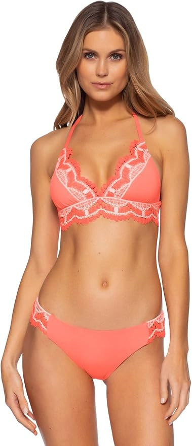 Becca by Rebecca Virtue Women's Avery Crochet Scallop Triangle Bikini Top | Amazon (US)
