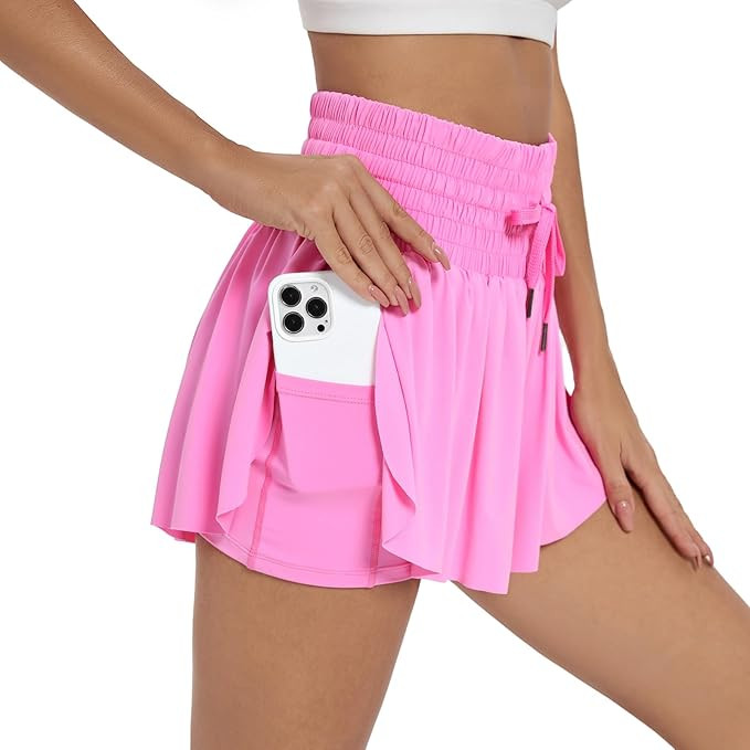 Blaosn Flowy Athletic Shorts for Women Workout Running Gym Yoga High Waist Skort Sweat Skirt Cute... | Amazon (US)
