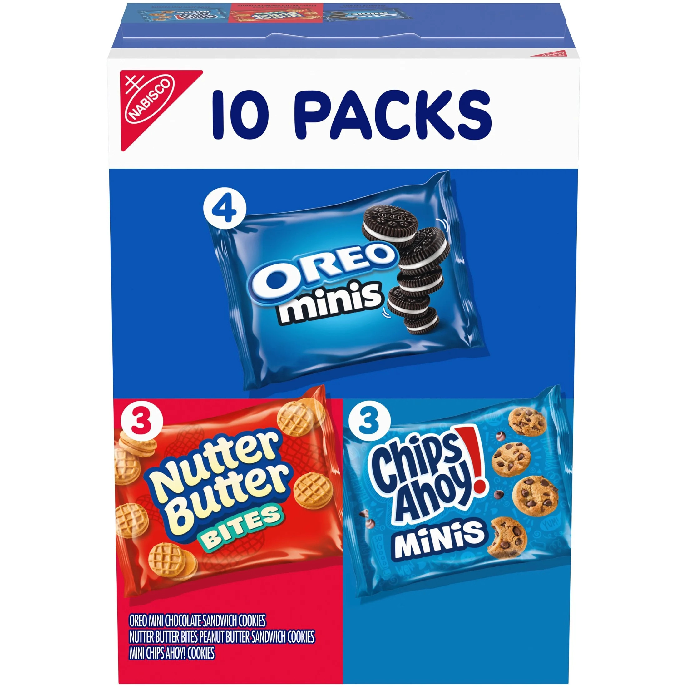 Nabisco Cookie Variety Pack, OREO Mini, Nutter Butter Bites, CHIPS AHOY! Mini, 10 Snack Packs | Walmart (US)