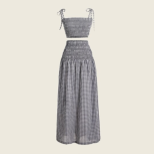Cotton voile smocked skirt set in gingham | J. Crew US