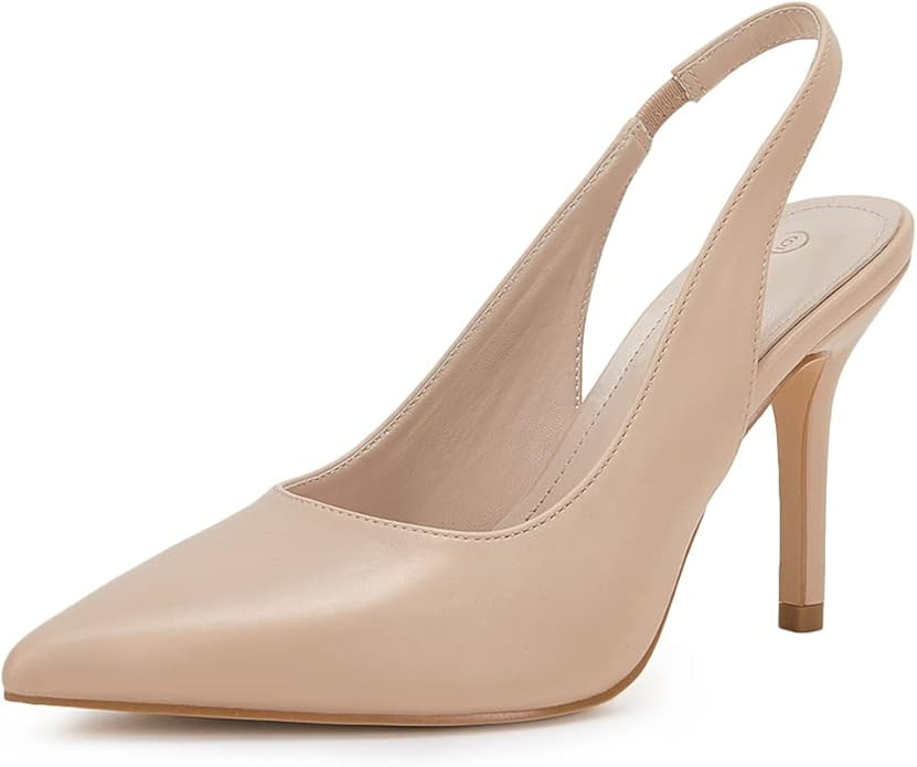 Womens Slingback High Heels Pointed Toe Slip On Dress Shoes | Closed Toe,Stiletto Heels,Women’s... | Amazon (US)