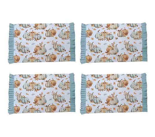 Temp-tations Seasonal Set of 4 Ruffled Placemats | QVC