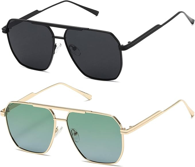 Kimorn Polarized Sunglasses Womens Men Retro Oversized Square Vintage Fashion Shades Classic Larg... | Amazon (US)
