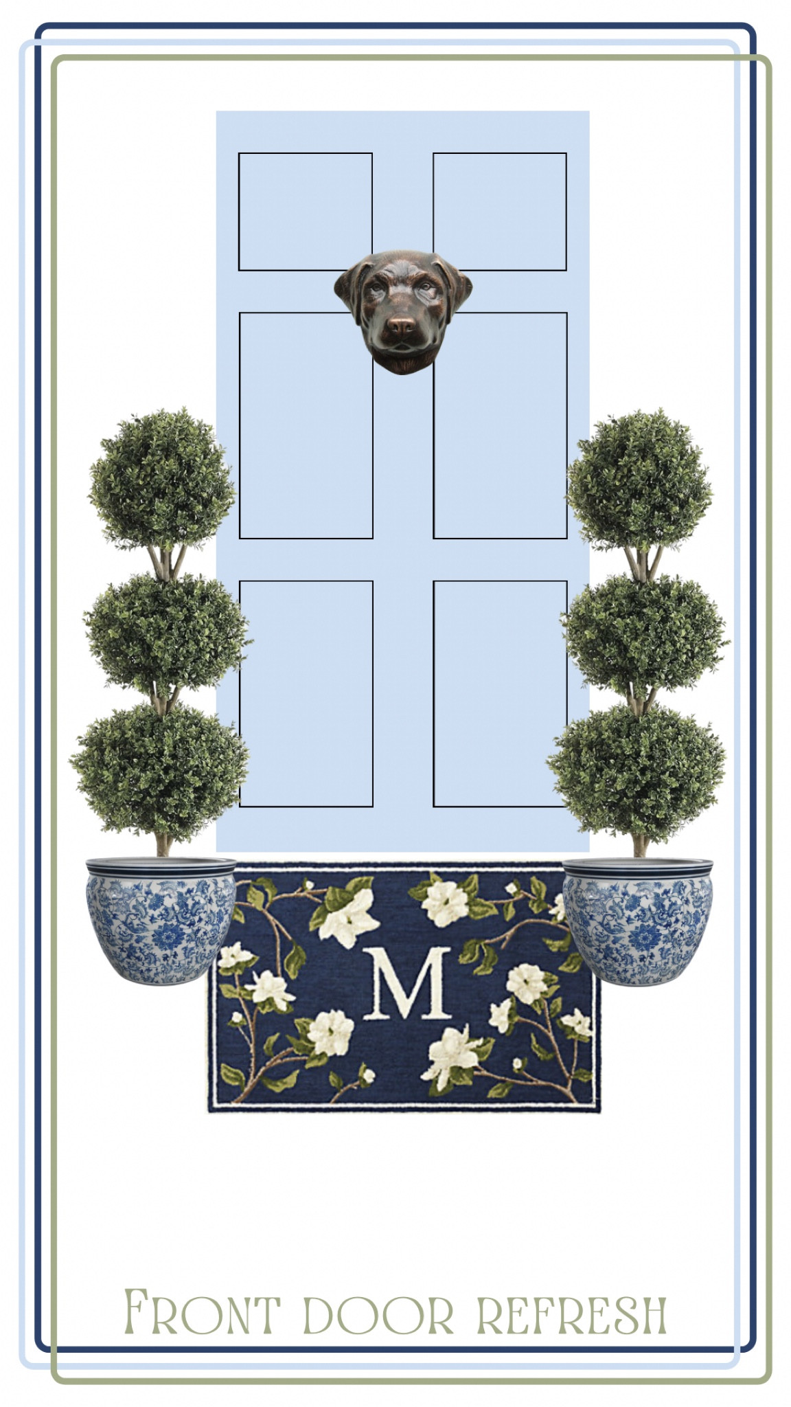 Front door refresh with blue and white for the new year! 


Decor refresh, springtime, porch decor, grandmillenial porch, grandmillenial home, grandmillenial decor, magnolia decor, monogram decor

#LTKHome #LTKSeasonal #LTKFindsUnder100