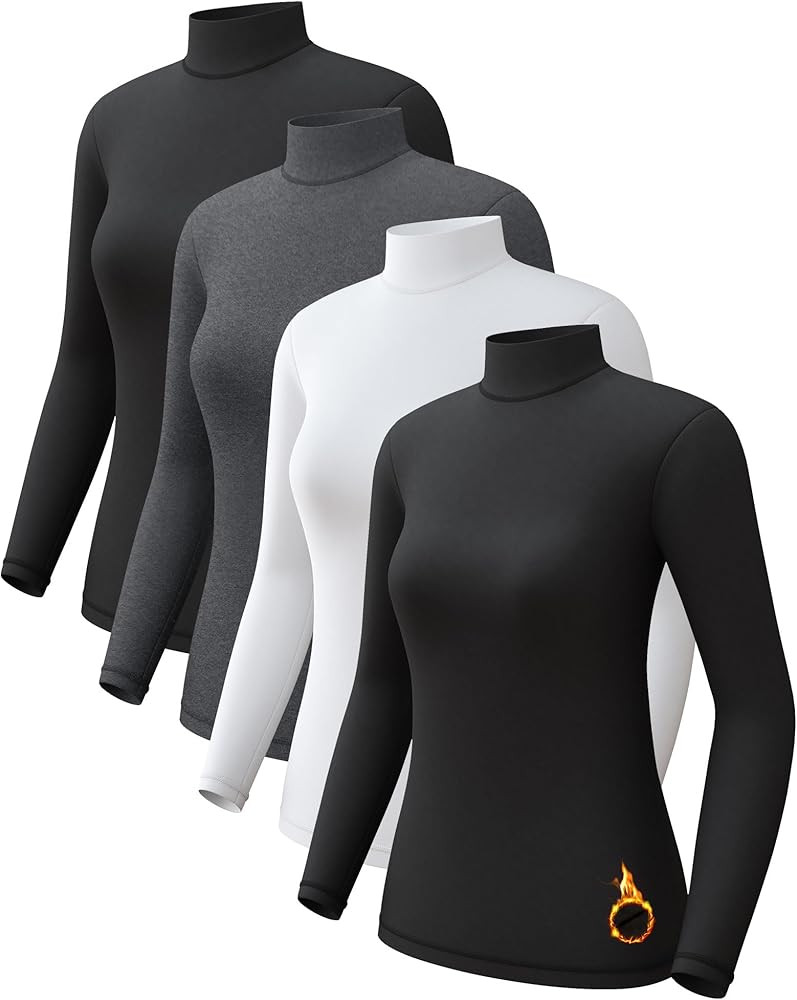 CL convallaria Turtleneck Thermal Underwear Shirts Women Fleece Lined Base Layer Tops Long Sleeve... | Amazon (US)