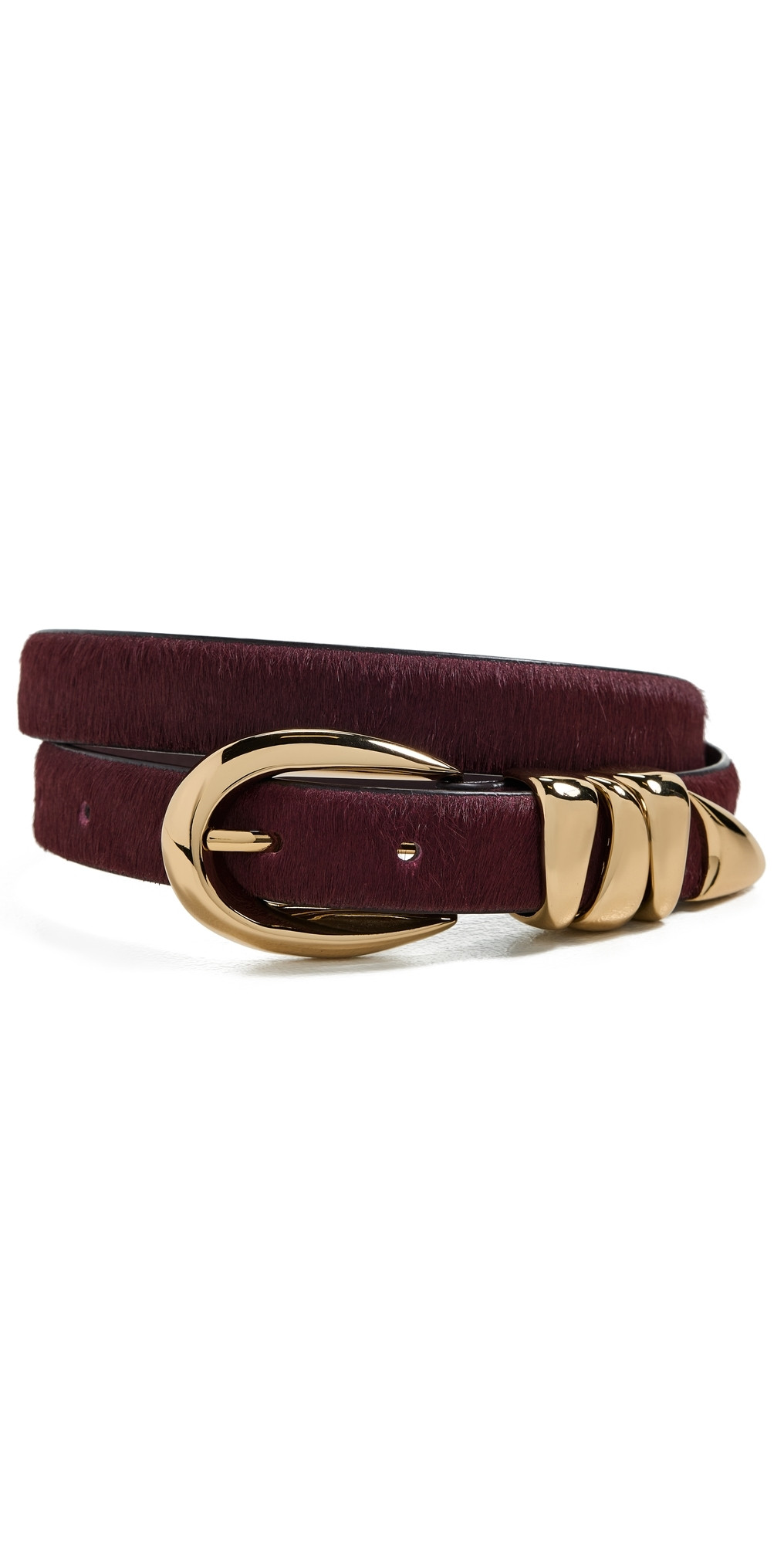 Madewell Triple Metal Keeper Belt Cabernet Haircalf XL | Shopbop