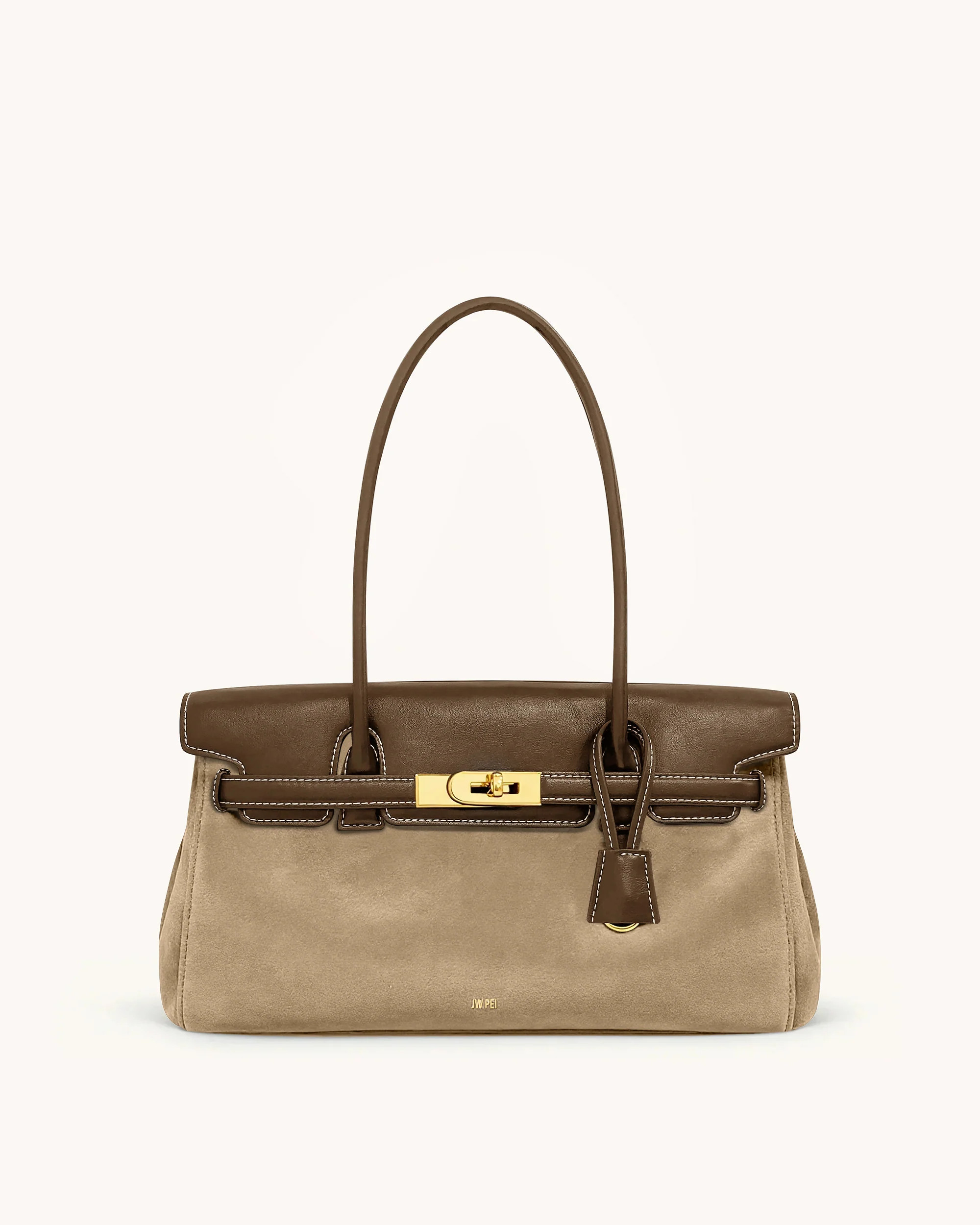 Yara Faux Suede Shoulder Bag - Dark Brown | JW PEI US