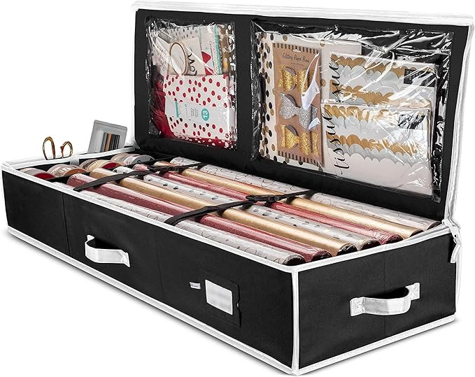 ZOBER Christmas Wrapping Paper Storage Bag - Fits 14 to 20 Standard Rolls Upto 40"- Slim Design U... | Amazon (US)