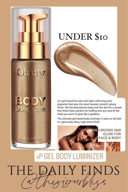 Body shimmer gel for a bronzed airbrushed glow on your skin // vacation essential ✨✨✨ amazon find, amazon beauty, 

#LTKFind #LTKtravel #LTKbeauty