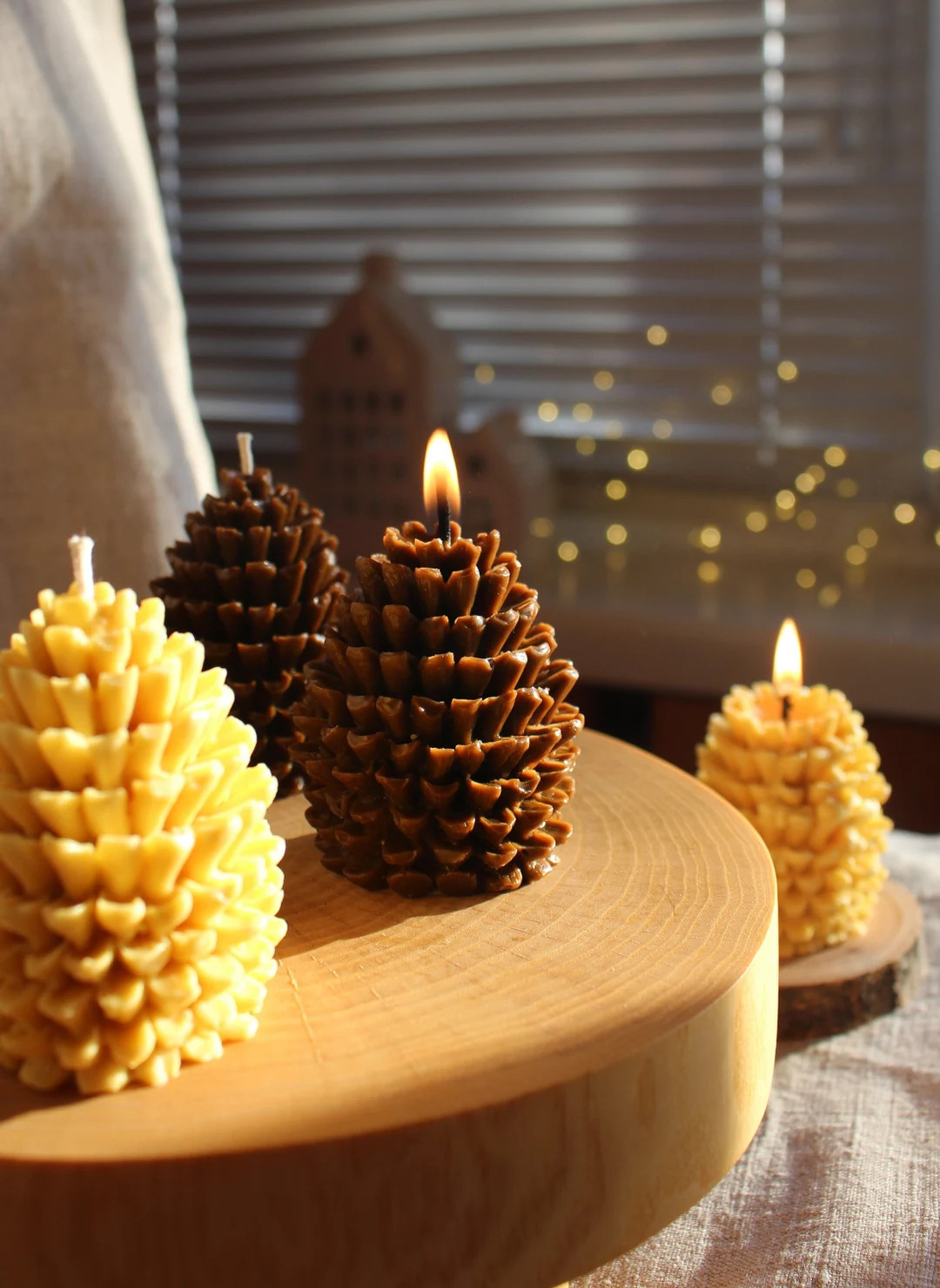 Pine Cone Candle Christmas Candle Holiday Decor Winter Home - Etsy | Etsy (US)