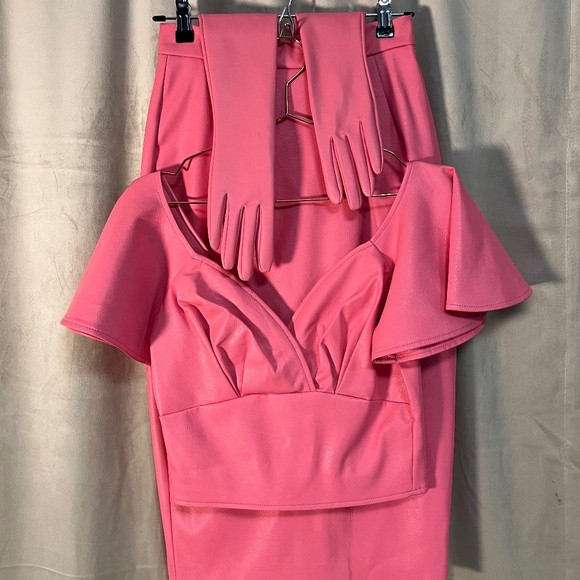 Flamingo Pink Vegan Leather Three Piece Outfit Vixen by Micheline Pitt | Poshmark