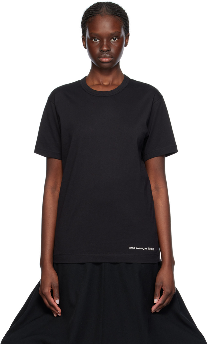 Comme des Garçons Shirt Black Printed T-Shirt | SSENSE