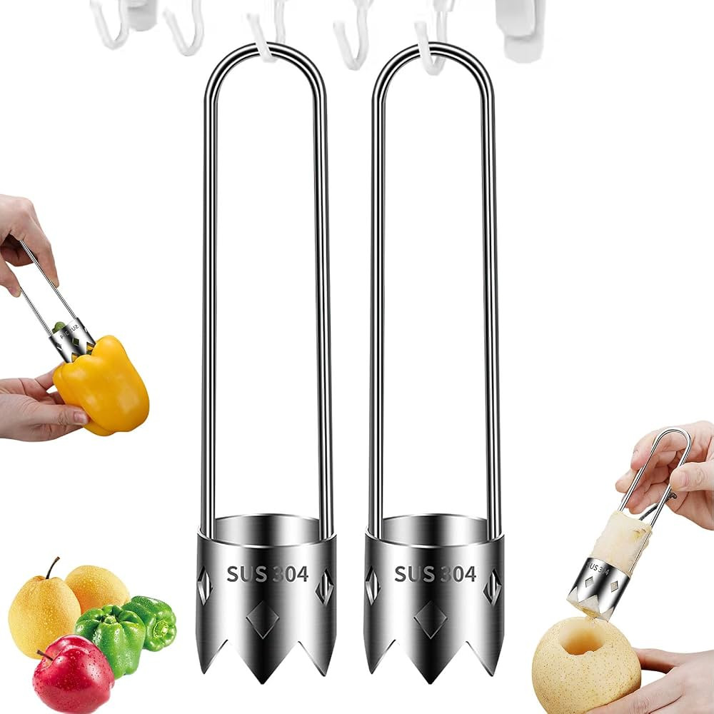 Red Bell Pepper Seed Corer, Upgraded Stainless Steel Fruit and Vegetable Corer Tool, Apple Corer ... | Amazon (US)