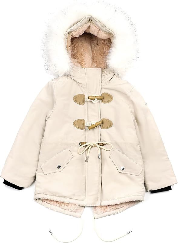 Orolay Girls' Toggle Puffer Jacket Boys' Soft Fleece Lined Winter Coat with Hooded | Amazon (US)