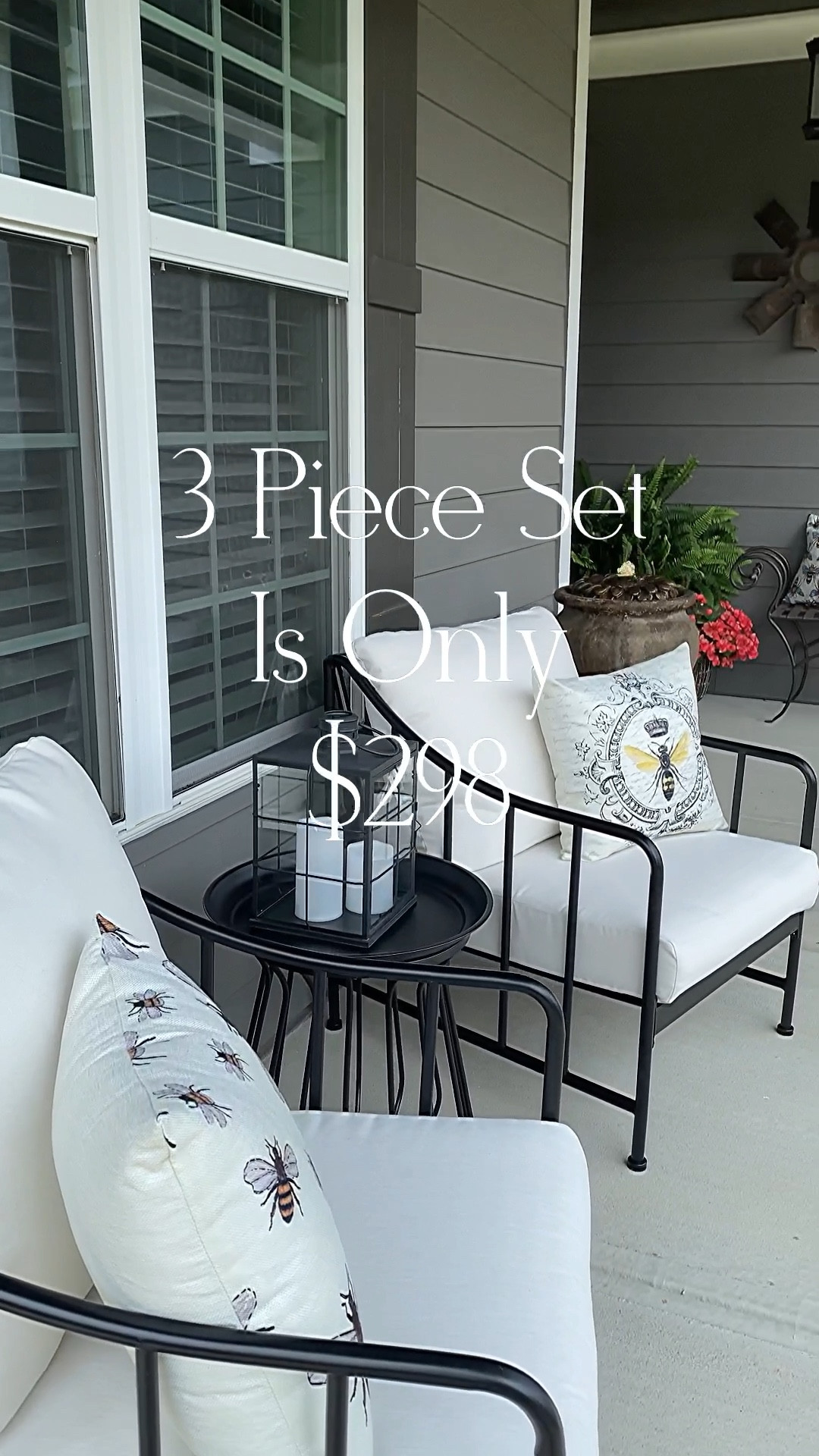 This 3 Piece Conversation Set is Back in Stock!!

My chairs and table have weathered very well. They still look brand new. The chairs did not budge in the wind. I have been so happy with this set. It comes in cream and also a black and white stripe.

Porch furniture, patio furniture, budget friendly outdoor furniture, outdoor pillow covers, pillow inserts, bee doormat



#LTKSpringSale 

#LTKhome #LTKSeasonal #LTKsalealert