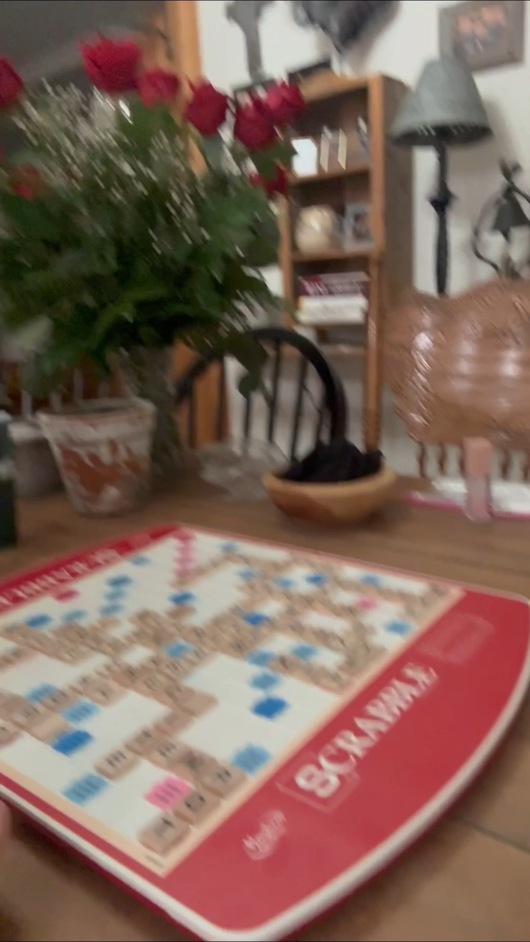 Breaking in our new swivel board Scrabble game! Non slide tile board! I plan on playing all summer!

#LTKHome #LTKParties #LTKFindsUnder50