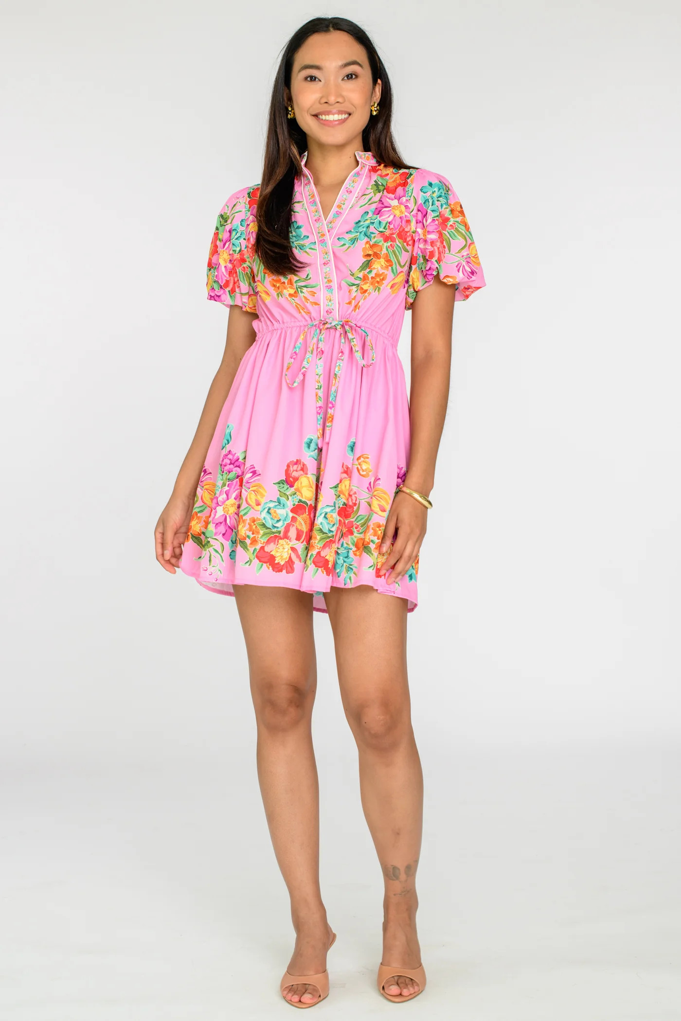Edie Dress in Tulip Tapestry - Cotton Candy | Elizabeth James The Label