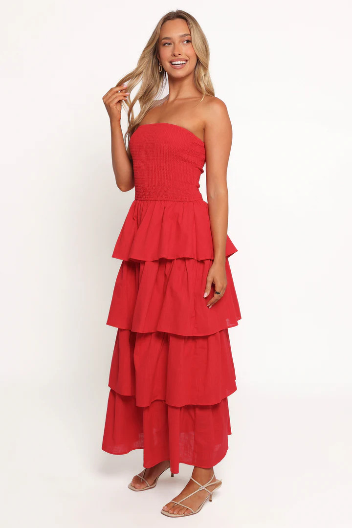 Arcadia Maxi Strapless Dress - Red | Petal & Pup (US)