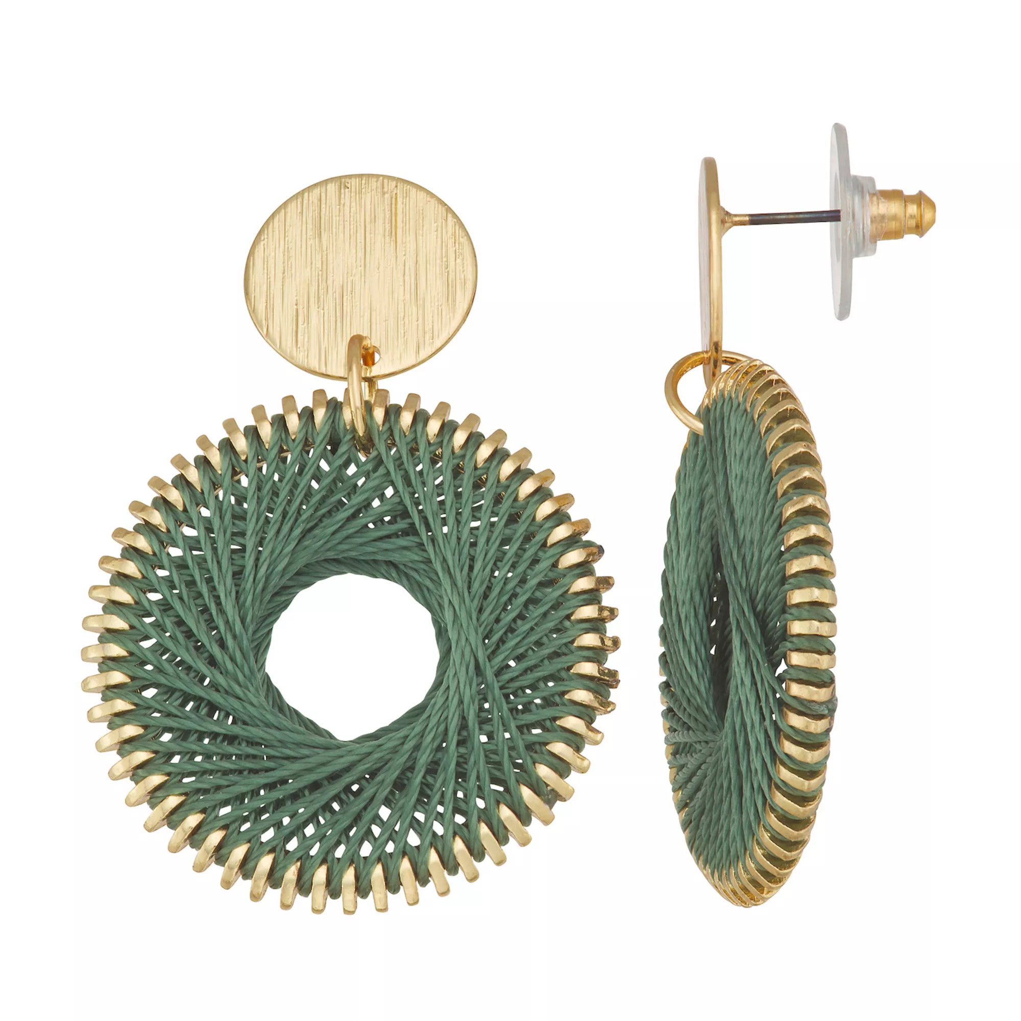 Sonoma Goods For Life® Gold Tone Double Circle Wrapped Earrings | Kohl's
