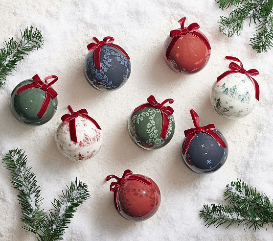 Chris Loves Julia Decoupage Ball Ornaments, Set of 8 | Pottery Barn Kids