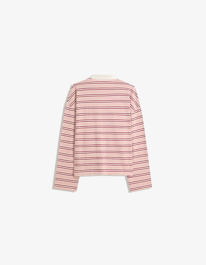 Long sleeve polo collar T-shirt - T-shirts - Women | Bershka GB