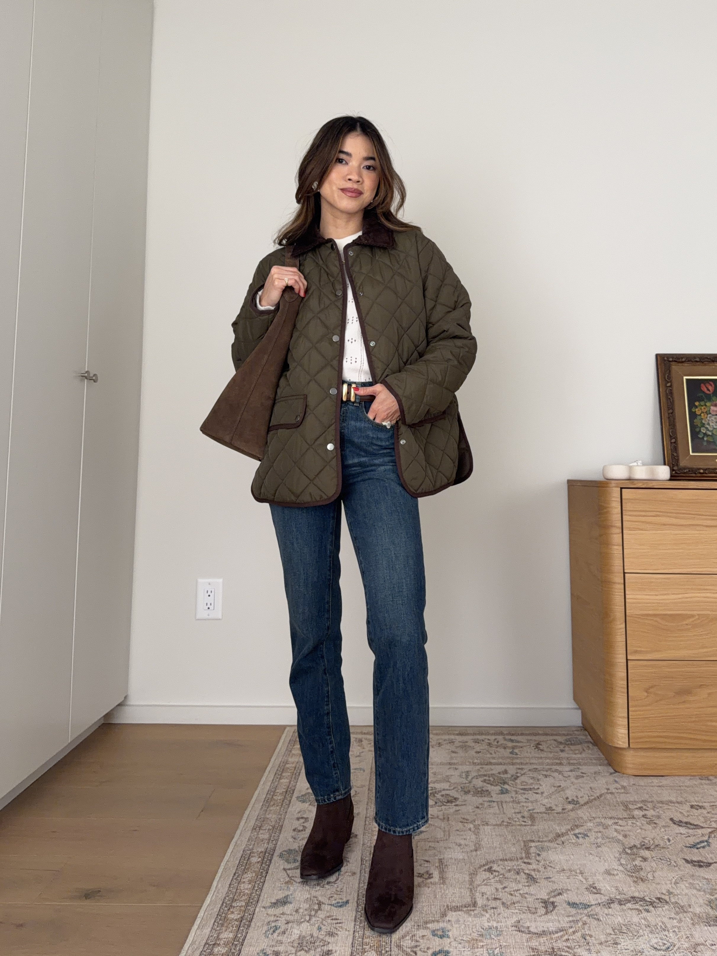 Fall outfit inspo!

Sizing info:
• LOFT Quilted Barn Jacket (size XS Petite in Classic Olive)
• LOFT Dark Wash Denim (size 24 petite) 
• LOFT Pointelle Ruffle Cuff Sweater (size XS Petite in Whisper White)

LOFT fall jackets, LOFT try on haul, LOFT Petite friendly Pants, Petite friendly outfits, Petite style, petite fashion, mom outfit, mom style, petite pants, petite outfit ideas, petite outfits, best pants for petite, petite denim, what to wear for early fall, LOFT new arrivals, Fall outfit ideas, fall style, fall lookbook, best fall jackets, fall trends, casual fall outfits, dark wash denim, petite denim,  

 #LTKootd #LTKSeasonal #LTKPetite