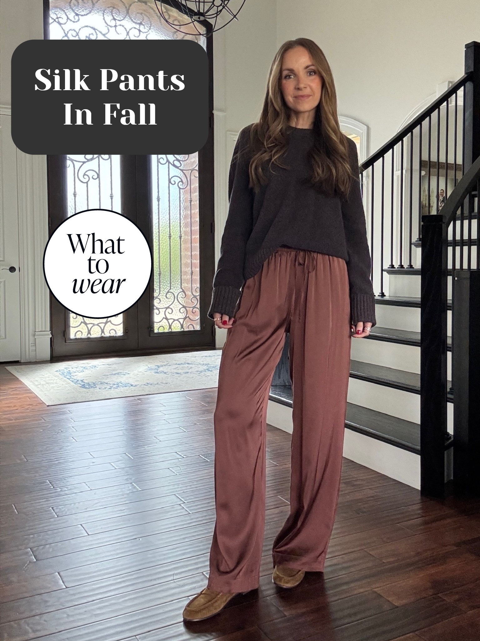 Sweater + Satin Pants = perfect elevated look for fall

#LTKgrwm