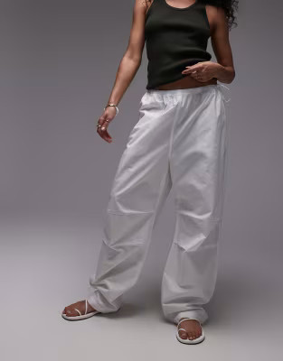 ARKET sheer poplin pull-on trousers in white | ASOS (Global)