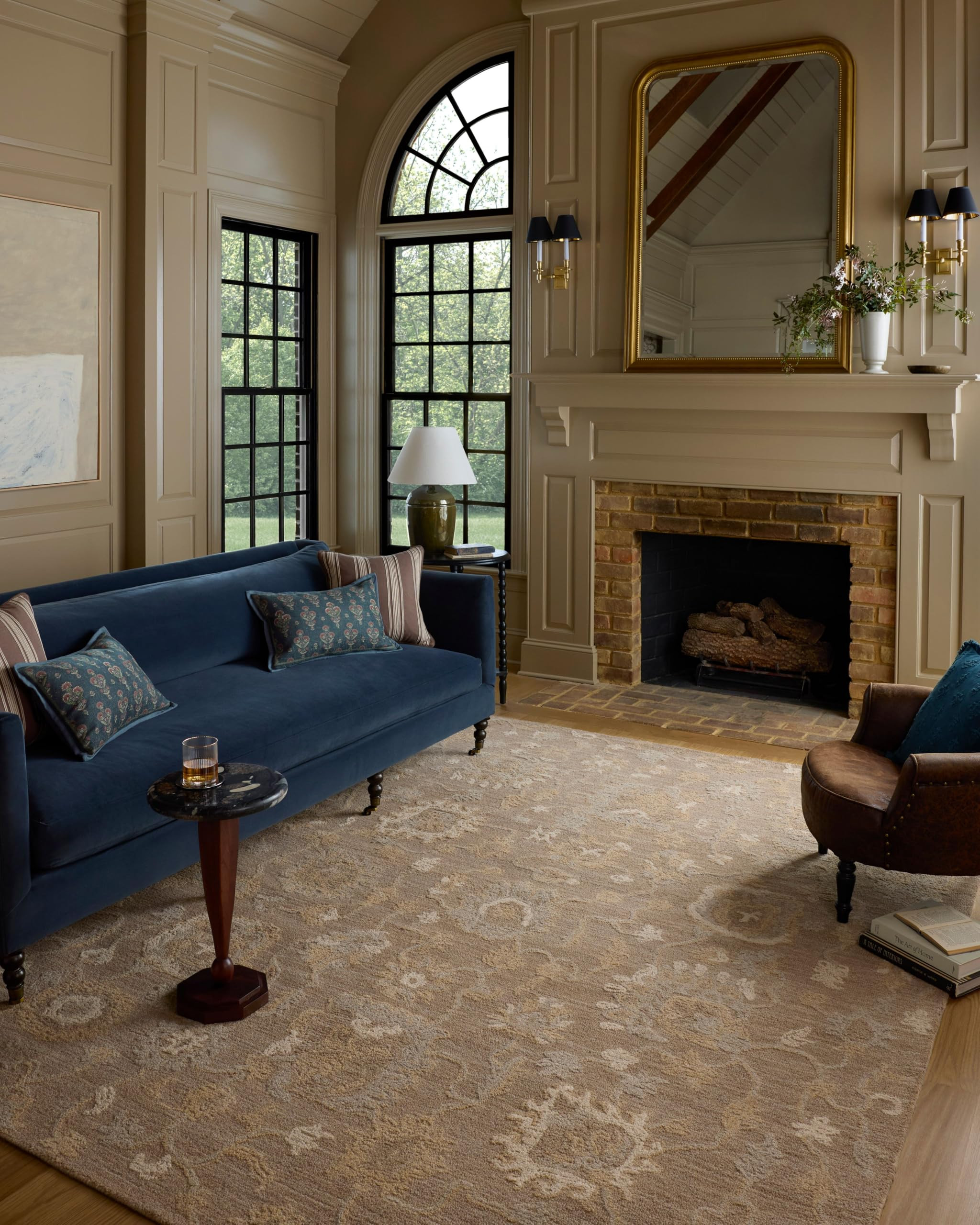 Loloi Chris Loves Julia Dorothea Collection DRT-01 Khaki/Dove 2'-6" x 7'-6" Runner Rug Wool Neutr... | Amazon (US)