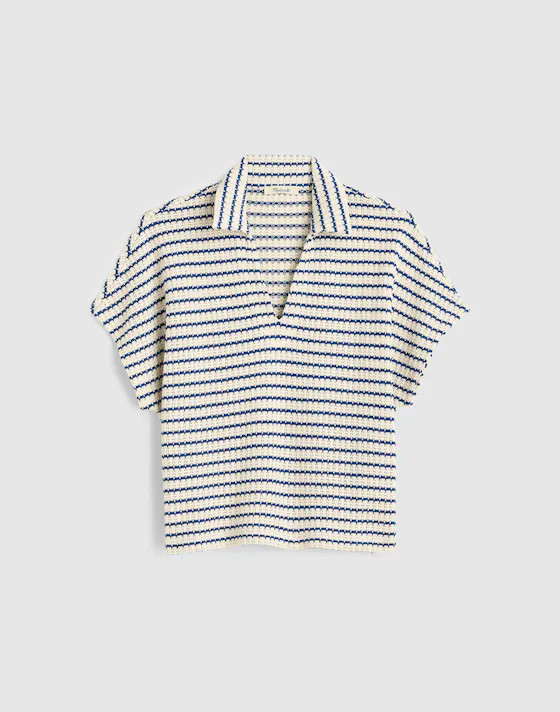 Textured-Knit Johnny-Collar Shirt | Madewell
